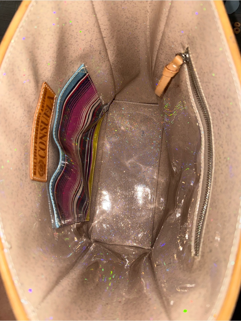 Consuela Tan Floral Embroidered Tote with Multicolor Straps - Picture 3 of 3